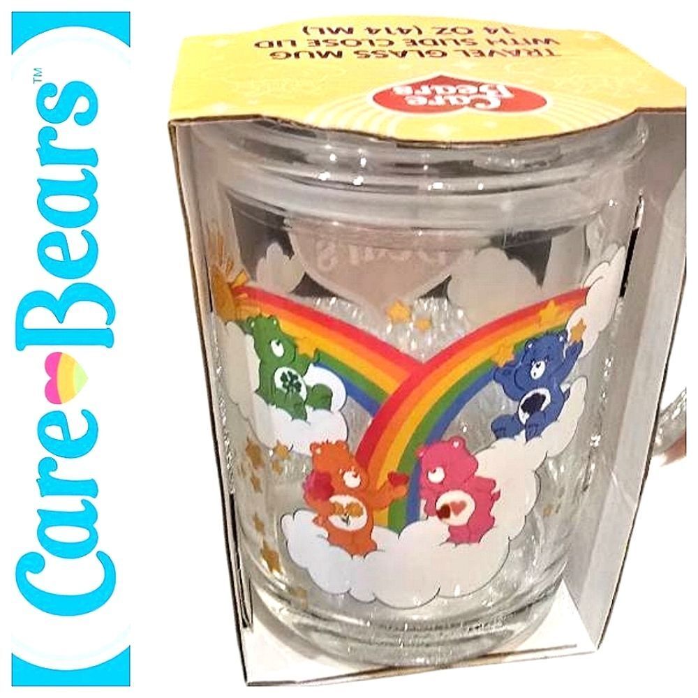 Care Bears Travel Glass Mug w/Slide Close‎ Lid